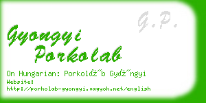 gyongyi porkolab business card